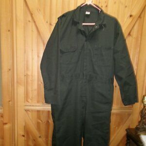 Vtg Green 70s Big Ben mechanic overalls zip front 42 x 28